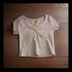 Aeropostale White Ribbed Crop Top